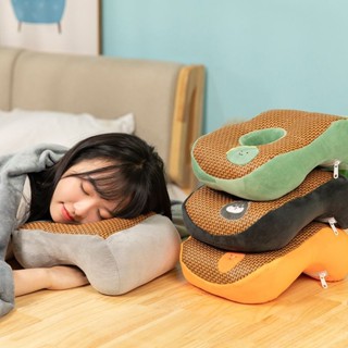 旅行枕 午睡枕 夏季超級涼爽涼席軟午睡辦公室神器學生趴枕午休趴睡桌上午覺睡覺