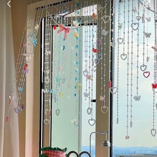 ⭐️ ins蝴蝶結成品門簾珠鏈掛簾少女房間佈置臥室裝飾窗簾 K0VW