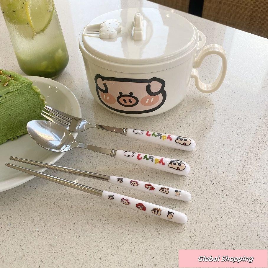 蝦皮熱賣🔅小豬豬304不銹鋼泡面碗帶蓋ins日系大容量可瀝水方便面碗學生飯盒