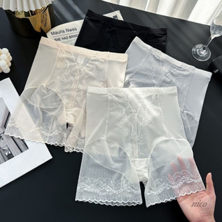 臺灣齣貨⭐NICO高腰奢華蕾絲內褲女士安全褲防走光緊身無痕收腹褲輕薄透氣打底褲