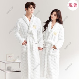 臺灣發貨💖『情侶浴袍』[迴頭客2291人]睡袍睡衣女冬季加厚法蘭絨浴袍春秋加絨加長款男士情侶珊瑚絨浴衣