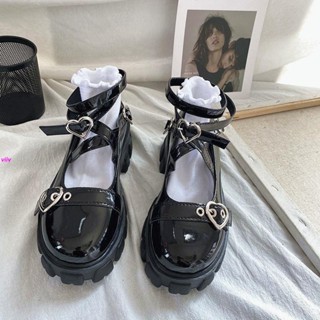 【77生活舘】洛麗塔日系圓頭學生英倫風jk制服黑色小皮鞋女厚底增高瑪麗珍單鞋
