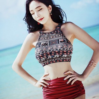 Honey 0605A新品韓版性感比基尼 兩件式泳衣 泳衣高腰遮肚顯瘦 學生度假泳裝 溫泉女生泳衣 女生泳衣 溫泉泳裝