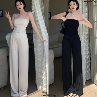 超低價六 高階感上衣兩件套裝夏季新款時尚氣質性感背心高腰休閑闊腿褲女裝
