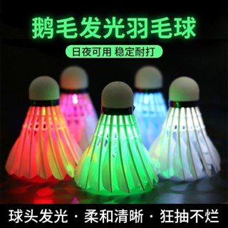 ✨大茉莉優選✨夜光羽毛球耐打LED防風晚上塑膠戶外訓練尼龍高彈力夜間發光