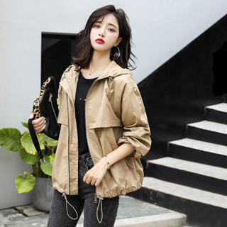 洋裝工裝外套女春秋韓版寬鬆BF2025新款ins潮百搭學生短款小個子風衣DYJ☆