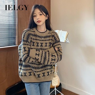 IELGY 薄款寬鬆上衣女慵懶風套頭衫長袖日式毛衣