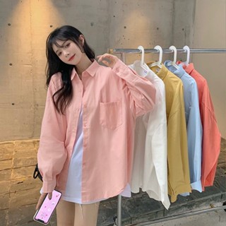 Ctian0613韓版長袖襯衫 秋季新款女生寬鬆顯瘦上衣 設計感小眾百搭外套 女裝 上衣