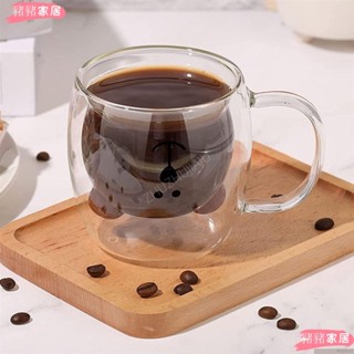 品質保障*可愛小熊杯 水杯 創意玻璃杯 小熊杯 雙層玻璃隔熱防燙咖啡杯 牛奶杯yiyi
