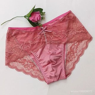 2025新款💖外貿薄款性感男士蕾絲內褲莫代爾拚接無痕舒適三角褲 BCI9