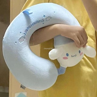 免運護頸枕[1.1萬人收藏]玉桂狗記憶棉U型枕可愛護頸午睡枕u形枕頭飛機旅行睡覺毛絨玩具女