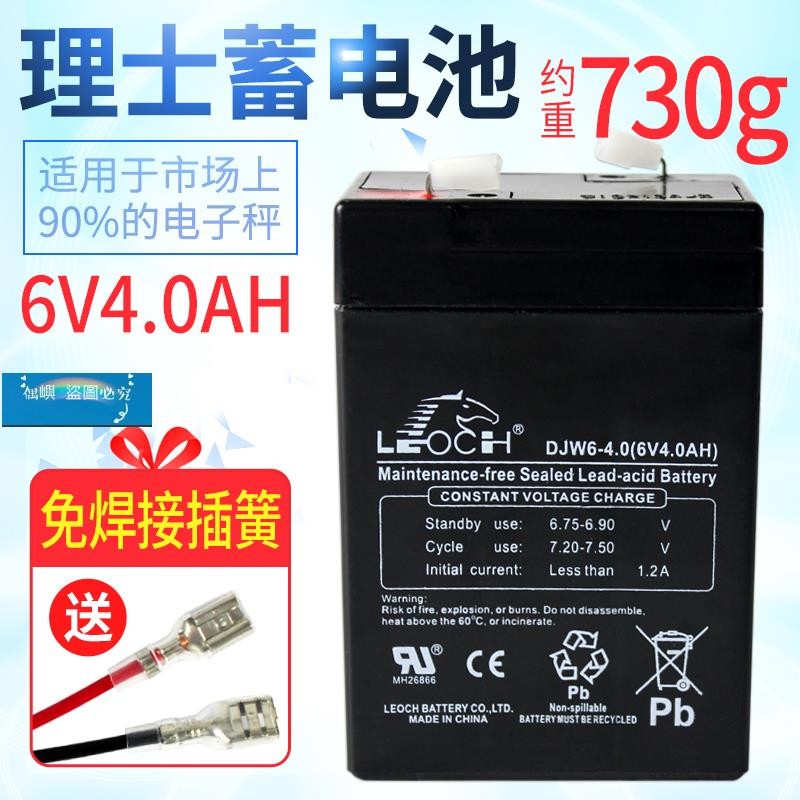 電子秤電瓶 LEOCH DJW6-4.0 6V4AH 電子稱專用蓄電池童車通用電池 偶嶼