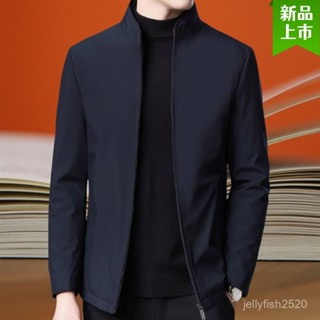 薄外套 飛行外套 外套男 春秋新款休閑男士外套 中年男裝夾克 爸爸外套 中老年人上衣 工裝外套休閒外套40-60歲衣服