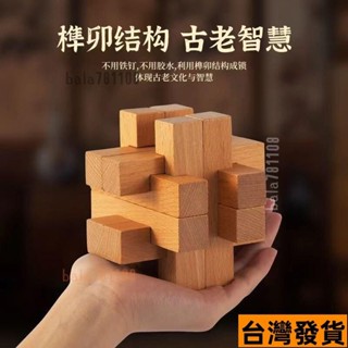 🔥桃園出貨-可開發票魯班鎖孔明鎖全套實木兒童玩具解鎖榫卯思維開髮鍛鍊耐心 WTKC