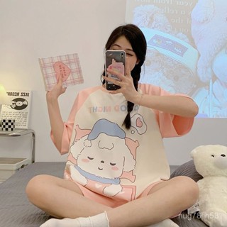 【臺灣出貨】夏天睡衣 短袖睡衣 女生睡衣 卡通睡衣 甜美睡衣 學生睡衣 居家服 睡衣套裝 韓版睡衣 睡衣女 可愛睡衣