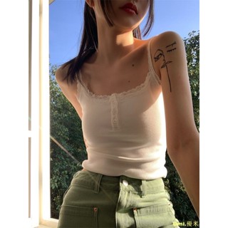 爆款熱銷 甜辣妹蕾絲吊帶背心女夏季新款純欲法式設計感時尚洋氣緊身上衣女
