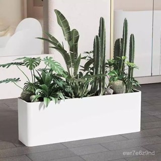 新品上市 戶外不銹鋼鐵藝花箱 室內陽臺耐用花盆長方形長條移動種植槽定製