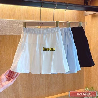 桃園發貨👉 童裝 ins風 女童 半身裙 夏裝 新款 中大童 韓版洋氣短裙學院風純色兒童夏季 小白裙/免運