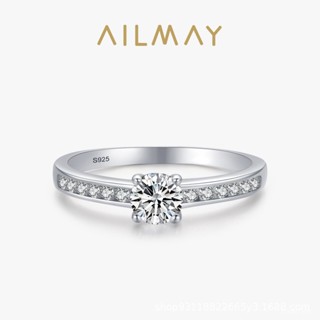 AILMAY✨正品授權✨香港直發s925純銀戒指女跨境韓國輕奢四爪模擬鑽結婚鑽戒氣質時尚手飾 女生戒指 韓版戒指