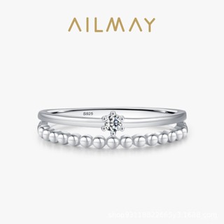 AILMAY✨正品授權✨香港直發925純銀雙層微鑲戒指女歐美跨境小眾高階感疊戴指環INS潮流行手飾