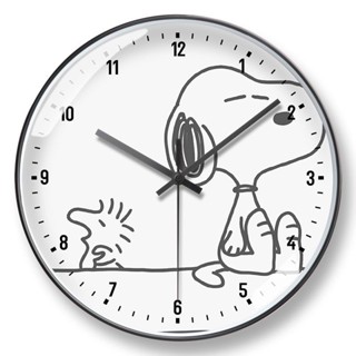 史努比卡通靜音掛鐘 客廳臥室史努比創意時鐘 卡通自動對時電波鐘