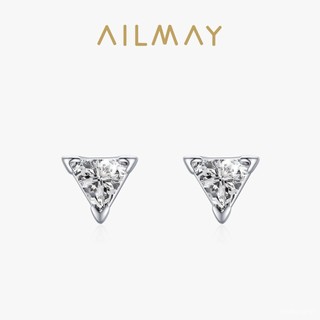 AILMAY✨正品授權✨香港直發s925銀三角形耳釘女小眾個性鑲鑽耳環ins歐美跨境熱賣耳飾品