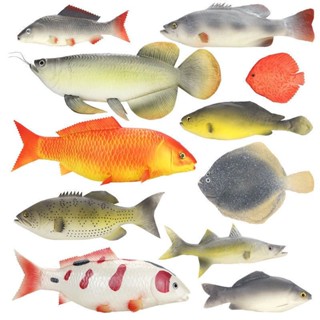 💕桃園出貨 模擬魚模型熱帶魚假紅灰鯉魚鯽魚扁魚玩具金槍魚海洋動物裝飾道具