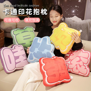 熱銷 卡通長抱枕✨ 靠背墊 網紅文字抱枕 可愛玩偶 創意網梗 女生卡通毛絨玩具男生搞怪生日禮物 玩偶 睡覺抱枕 靠腰 交