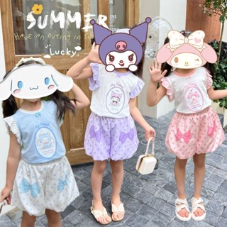 女童卡通套裝 女童運動短褲 女童可愛短袖 女童可愛燈籠褲 Children's pajamas南瓜褲花苞褲背心套裝