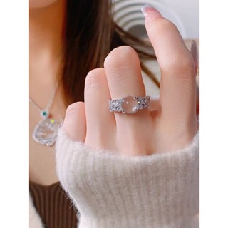 免運💍【3627人收藏】2025新款水沫戒指女士輕奢高階感食指高冰蛋麵玻璃種新韓國國風韓國 純銀戒指 戒指男女告白禮物