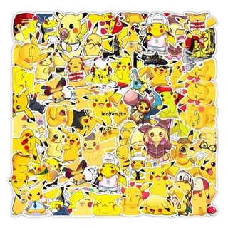 臺灣發貨 50張入 皮卡丘 Pikachu 可愛卡通 防水貼紙 行李箱貼紙 機車貼紙 筆電貼紙