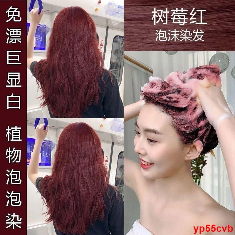 【臺灣出貨】樹莓紅 泡泡染 快速染髮 洗染髮劑 植物染髮 白髮染髮 免漂染髮 染髮泡泡染 免漂泡泡染 護髮泡泡染 染紅色
