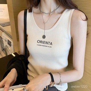 爆款💖白色吊帶背心女內2025夏季新款修身顯瘦字母性感法式上衣無袖打底 LQQN
