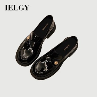 IELGY 韓版軟底樂福鞋女秋冬新款英倫風小皮鞋
