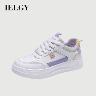 IELGY 休閒鞋女2025運動鞋透氣真皮白色韓版百搭