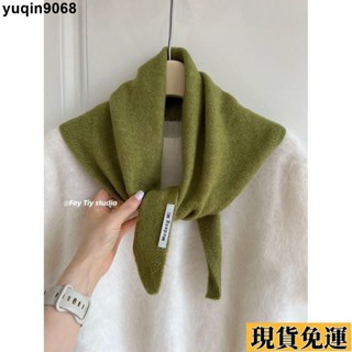 🌸限時免運🌸 小眾品牌含羊毛針織三角巾女頭巾針織圍巾多功能保暖百搭 韓版上衣 長袖上衣 顯瘦上衣 大尺碼女裝 設計感