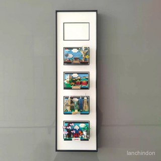 🔥相框 樂高相框 展示相框 lego相框 樂高城市東京北京明信片黑色鋁閤金收納展示盒迷你天際綫裝裱相框 R906