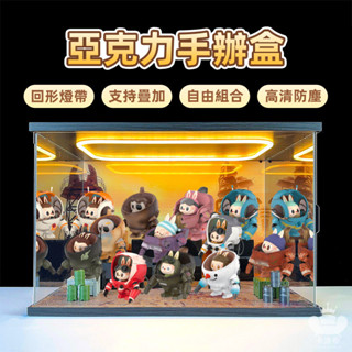 【亞克力手辦展示盒 免運】適用POPMART橫山宏盲盒labubu機甲系列 盲盒收納盒 透明防塵模型盒 場景展示盒TFH
