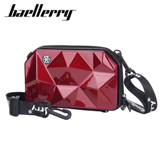 【含稅附發票】Baellerry新款7寸女士化妝包迷你硬殻菱格單肩斜跨包PC洗漱收納包多卡位信用卡皮夾硬幣口袋零錢包