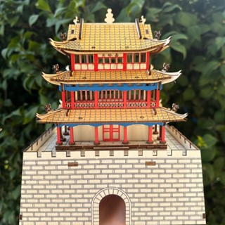積木建築 拼圖 嘉峪關木質3d立體拼圖建築模型手工兒童拼裝玩具建築diy益智積木