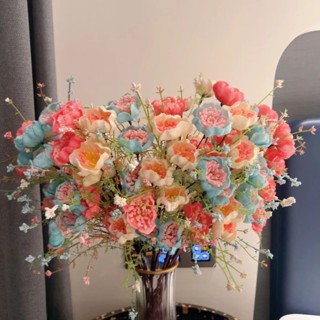人造花 幹燥花 人造花盆景 模擬盆栽 辦公桌盆栽 永生花 DIY 滿天星創意花束 畢業花束 模擬玫瑰花 牡丹 太陽花 嚮