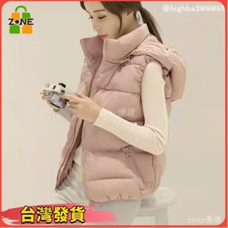 【臺灣發貨】外套女 羽絨背心 秋冬短版背心女士羽絨棉馬甲 連帽棉襖外套顯瘦韓版保暖背心 小可愛工作潮外套鋪棉背心2