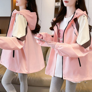語馨潮流女裝🌟少女撞色連帽工裝風衣外套女大童春秋款學生上衣棒球服衝鋒衣夾克