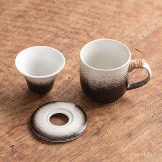手沖咖啡 器具 咖啡杯 咖啡壺 手沖 咖啡 咖啡套裝 手衝咖啡壺套裝陶瓷濾杯咖啡過濾器滴漏式窯變粗陶咖啡分享壺手動 K0