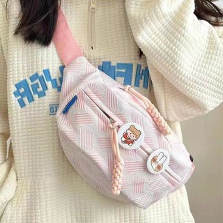 ✨環球小鋪✨韓版多way斜挎包｜肩背+側背+郵差三用｜ins甜美運動腰包｜日系清新學生款｜少女百搭胸揹包