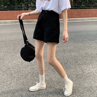 Cs🍬黑色 韓系 奶油色 高腰 A字褲 牛仔短褲 奶油牛仔褲 杏色 牛仔褲 短褲 牛仔短褲