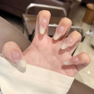 🎀臺灣出貨🎀【店鋪熱銷】純欲奶白手工穿戴手工法式成品指甲貼片學生顯白蝴蝶結高級可拆卸
