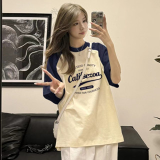 LanFa時尚女裝/上衣 短袖 女生 短袖純棉 韓版 寬鬆上衣 插肩袖短袖T恤女裝學生韓版寬鬆潮ins夏季半袖上衣新款