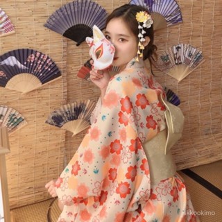 和服 日式和服 角色扮演 和風 浴衣 拍照道具 神明少女和服改良日式和風學生寫真藝術照傳統櫻花和服拍攝連衣裙 WF0R