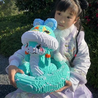 大型積木人仔 超長蛇身1.1米相容樂高 積木 益智拼裝可愛玩具公主禮物3d拼圖擺件